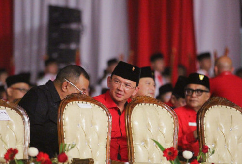 Basuki Tjahaja Purnama atau Ahok juga hadir di Rakernas IV PDIP.(Raka Denny/Harian Disway)