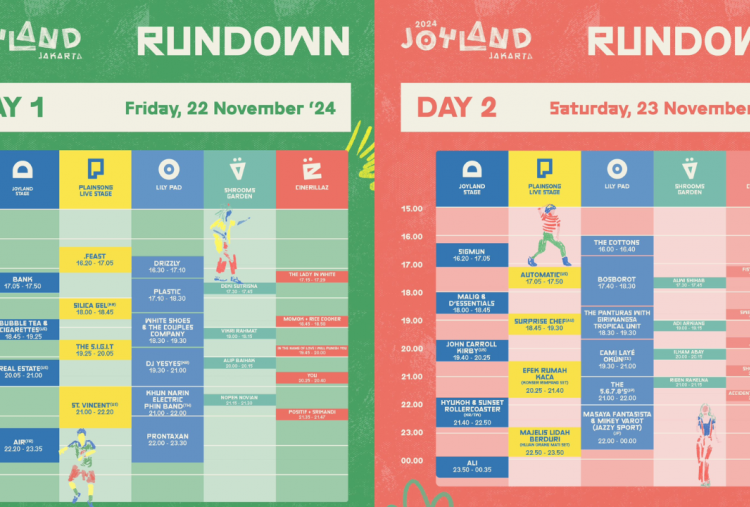 Rundown Joyland Festival Jakarta 2024 di Lapangan Baseball GBK Senayan 22-24 November