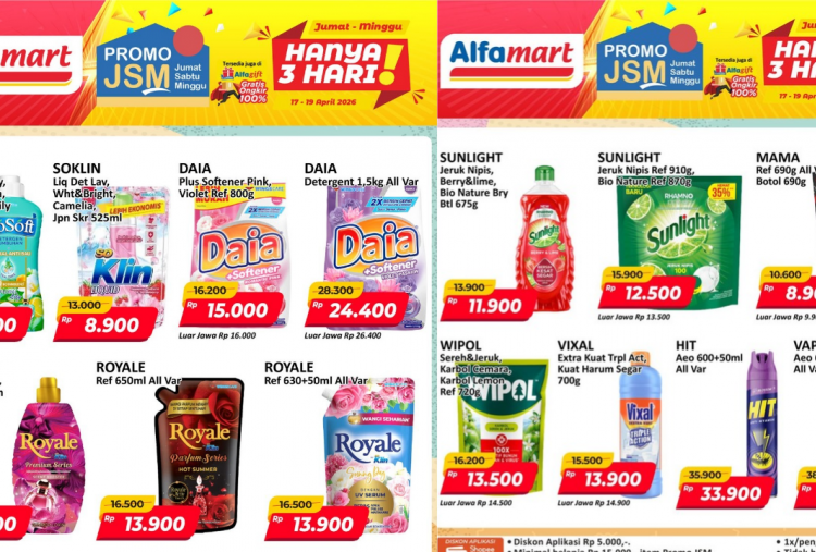 Katalog Promo JSM Alfamart 17-19 April 2026, Diskon Sunlight Cuma Rp12 Ribuan!