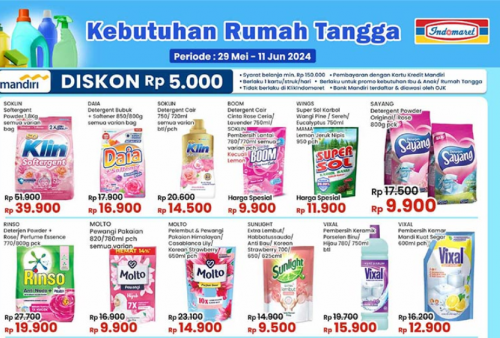 Katalog Promo JSM Indomaret 31 Mei-2 Juni 2024, Rinso Detergent Powder Cuma Rp19 Ribuan Aja!
