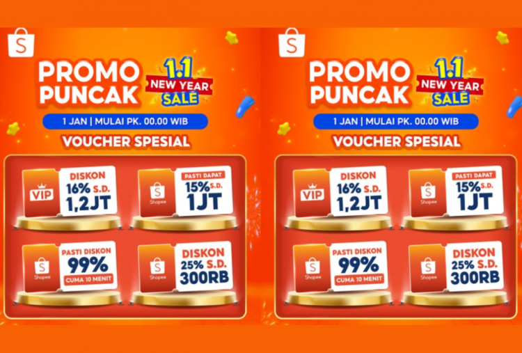 Klaim 9 Kode Voucher Shopee 1.1 Tahun Baru 2026 Hari ini, Banjir Diskon, Cashback, hingga Gratis Ongkir