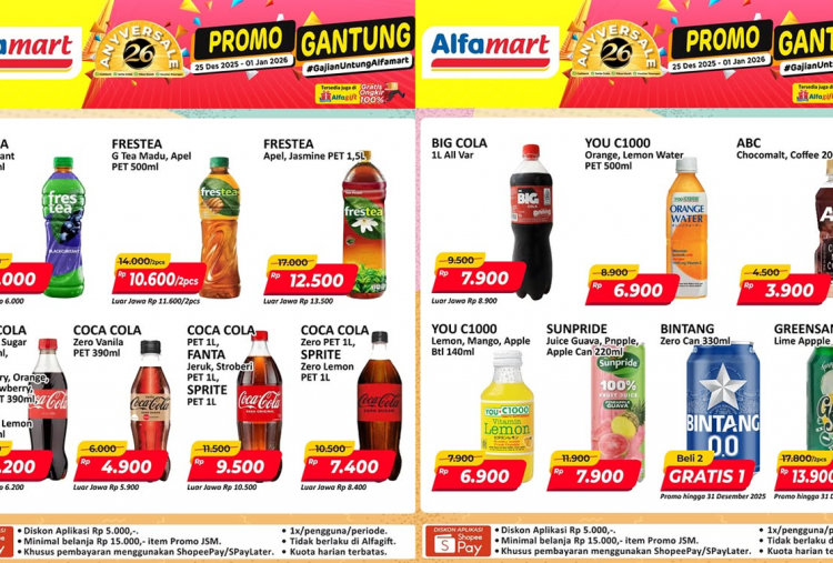 Promo JSM Alfamart Terbaru 26-28 Desember 2025 Edisi Jelang Tahun Baru, Coca Cola, Sprite dan Fanta Mulai Rp4 Ribuan