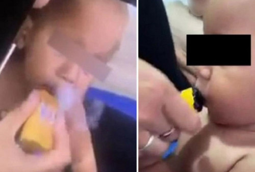 Parah Banget, Seorang Ibu Paksa Bayi Ngevape Sampai Batuk-batuk, Videonya Viral di Medsos