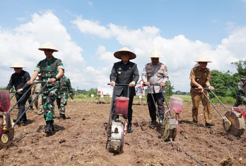 Pj Bupati OKU Tanam BIbit Jagung