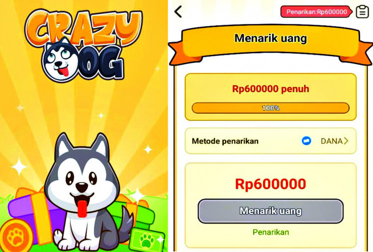 Main Game Penghasil Uang Crazy Dog Bisa Dapat Saldo DANA Gratis Rp600 Ribu, Begini Caranya!