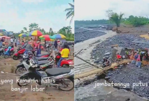 Jadi Wisata Baru, Begini Potret Terkini di Lokasi Jembatan Gantung di Lumajang Pasca Hancur Diterjang Banjir Lahar