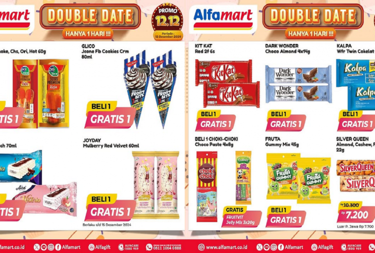 Promo Alfamart Hari Ini Spesial 12.12 Desember 2024, Snack hingga Es Krim Beli 1 Gratis 1