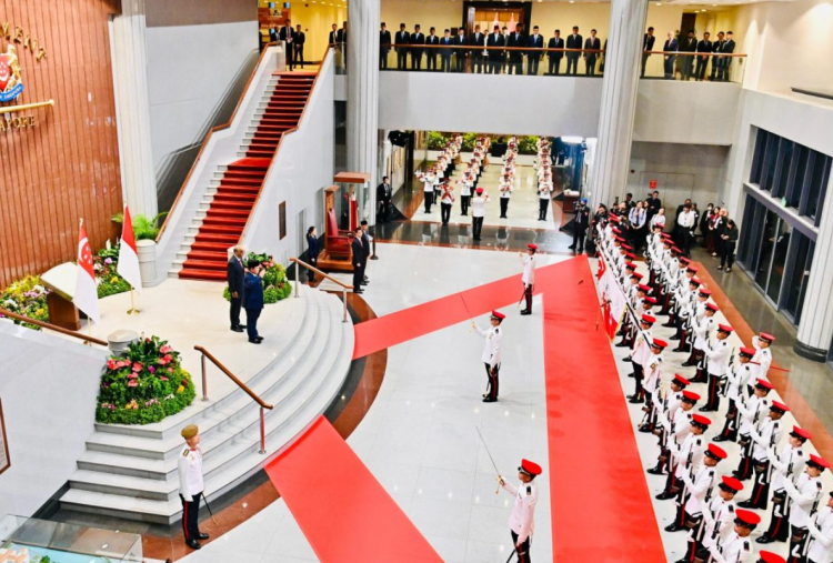 Prabowo Tiba di Singapura, Disambut Presiden Tharman di Parliament House