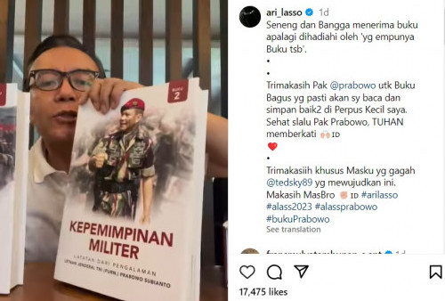 Diberi Hadiah Buku Kepemimpinan Militer Prabowo, Ari Lasso: Akan Melengkapi Koleksi Perpustakaan Saya