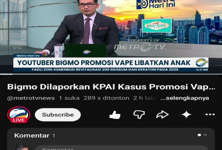 Polda Metro Jaya Periksa YouTuber Bigmo Terkait Promosi Vape ke Anak di Bawah Umur