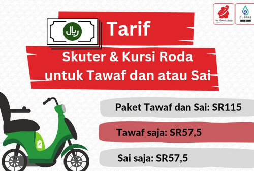 Harga Sewa Skuter dan Kursi Roda Untuk Tawaf dan Sai Jemaah Haji 2023