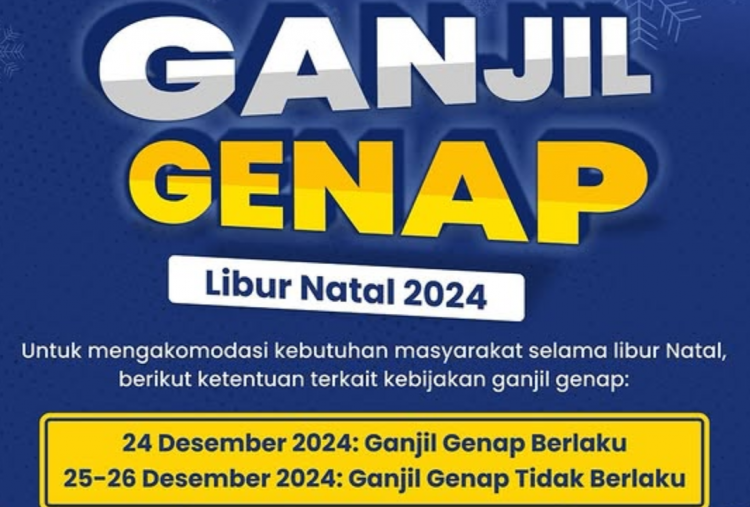 Pengumuman! Ganjil Genap Jakarta saat Libur Natal 2024 25-26 Desember 2024 Tak Berlaku, Pengendara Bebas Melintas