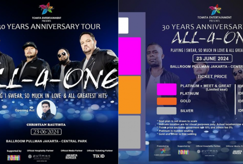 All 4 One Gelar Konser di Pullman Jakarta 23 Juni 2024, Harga Tiket Dijual Mulai Rp950 Ribu