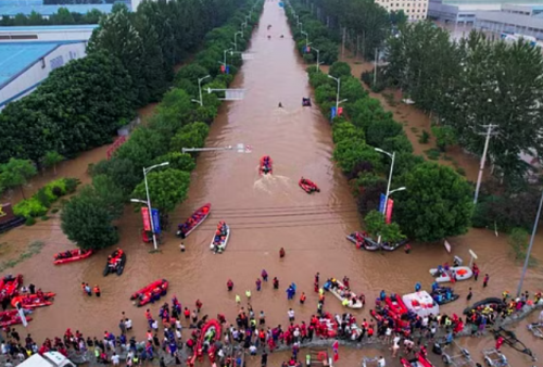 Dahsyatnya Banjir Beijing dan Hebei, Dua Petugas Meniggal Saat Misi Penyelamatan 