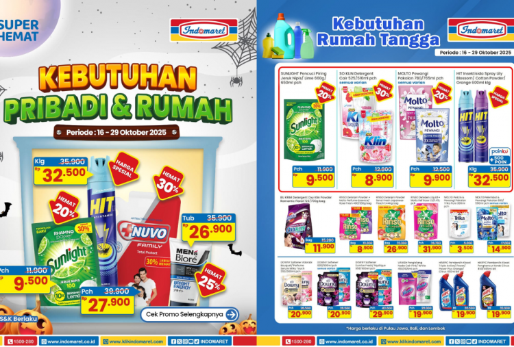 Katalog Promo JSM Indomaret Terbaru 17-19 Oktober 2025, Sabun Detergent Cuci Baju Rinso-Downy Mulai 8 Ribuan
