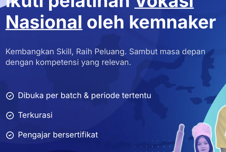 Resmi Dibuka! Pendaftaran Pelatihan Vokasi Nasional 2026 Kemnaker, Cek Syarat dan Jadwalnya