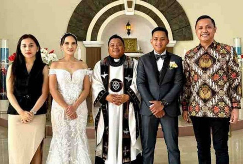 Pernikahan Bharada E di Gereja Katolik Raja Damai Manado