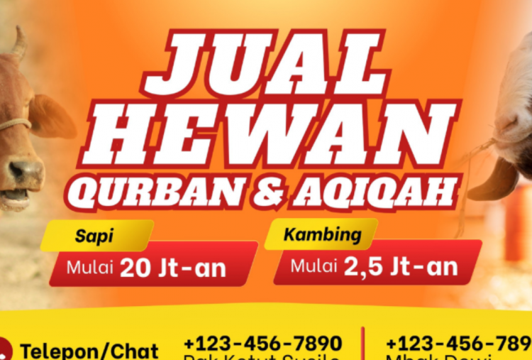 35 Banner Jualan Hewan Kurban Idul Adha 2026 Gratis Lengkap Kata-Kata, Dijamin Tarik Minat Pembeli