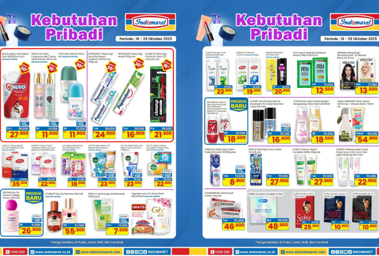 Promo Indomaret Hari ini 18 Oktober 2025, Diskon Sabun Mandi Cair 400ml Cuma Rp18 Ribuan