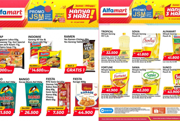 Promo JSM Alfamart Terbaru 10-12 Juli 2026, Minyak Goreng-Mie Instan Mulai Rp8 Ribuan