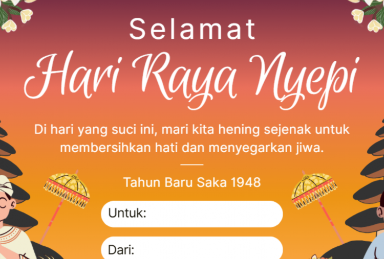 50 Kartu Ucapan Nyepi 2026 Terbaru dan Desain Unik, Cocok Dibagikan ke Media Sosial!