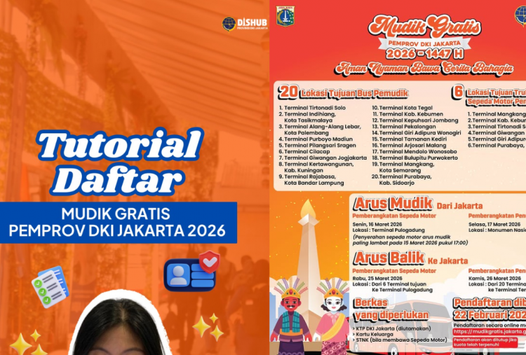 Link dan Cara Daftar Mudik Gratis Pemprov DKI Jakarta 2026, Dibuka Hari Ini untuk 20 Rute Tujuan