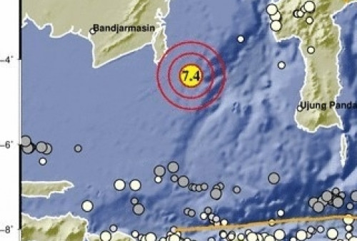 Gempa M7.4 Di Tenggara Kalsel, Dirasakan Sampai Jawa  dan Bali
