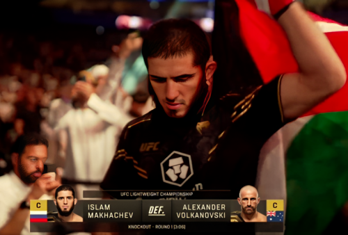 Tanpa Selebrasi Juara, Islam Makhachev  Kibarkan Bendera Palestina  di UFC 294 Abu Dhabi