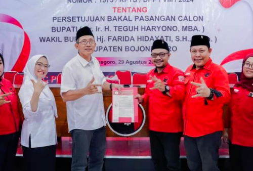 Teguh Haryono dan Farida Hidayati Resmi Daftar ke KPU Bojonegoro: Yakin Metal, Menang Total bersama PDIP!