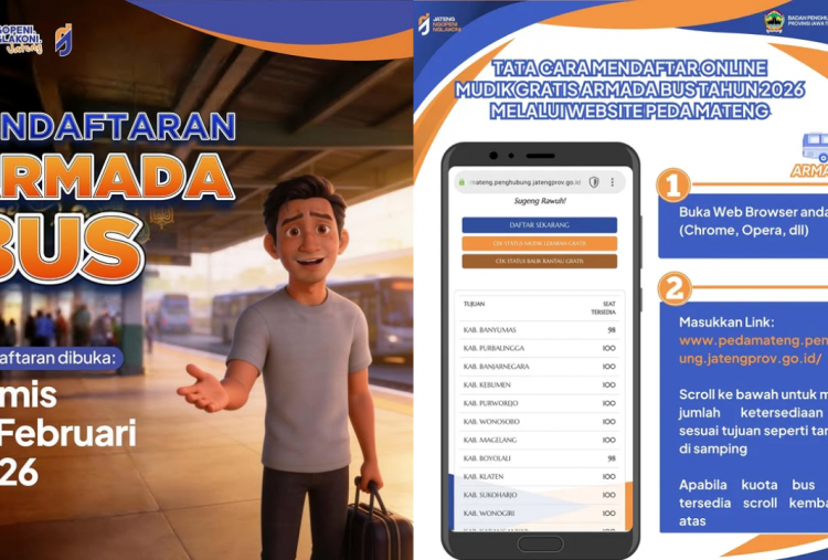 Link dan Cara Daftar Mudik Gratis Pemprov Jateng 2026 Dibuka Hari Ini Pukul 09.00 WIB, Buruan Amankan Kuota