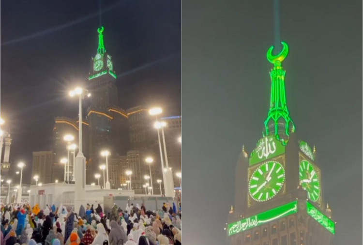 Pendar Cahaya Hijau Makkah Clock Tower Tandai Masuknya 1 Zulhijjah 1447 H