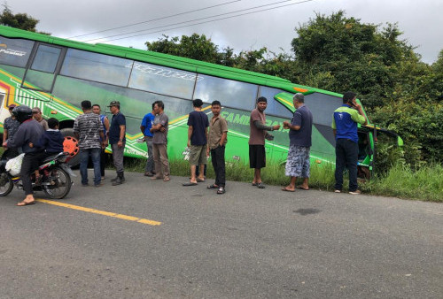 Bus Calon Jamaah Haji Asal Merangin Kecelakaan di Batanghari, Kapolres: Laka Tunggal