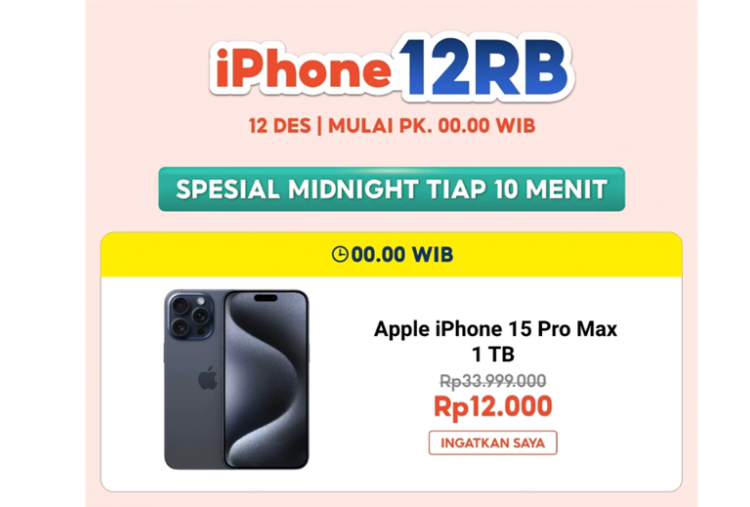 Jadwal Flash Sale iPhone di Promo Puncak Shopee 12.12 Birthday Sale