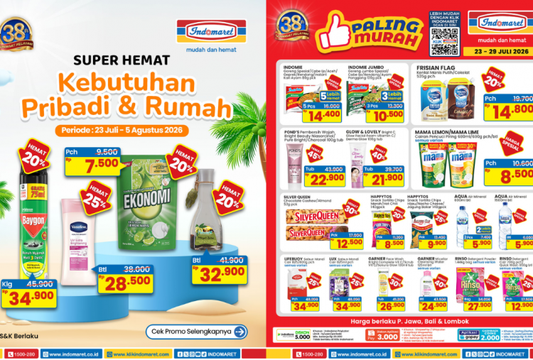 Katalog Promo JSM Indomaret Terbaru 24-26 Juli 2026, Diskon DAIA hingga So Klin Detergent Cuma Rp10 Ribuan