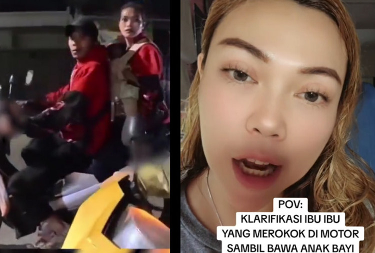 Klarifikasi Ibu Merokok Bawa Anak Saat Boncengan Naik Motor Malahan Dirujak Netizen: Tolong Filternya Kurangin!