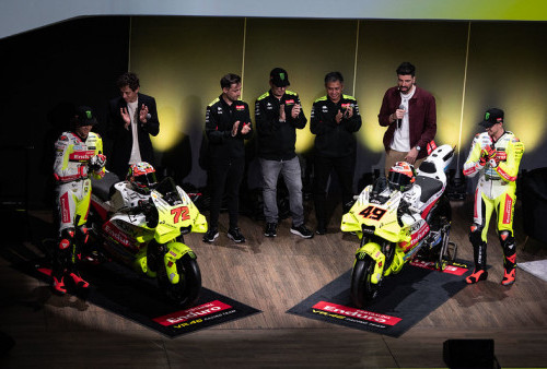 Momen peluncuran tim balap Pertamina Enduro VR46 Racing Team di Riccione, Italia, Rabu 24 Januari 2024