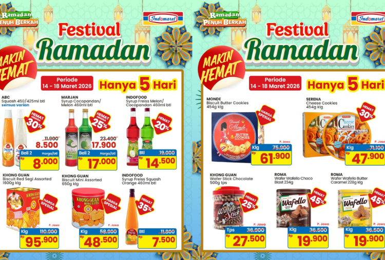 Katalog Promo Indomaret Jelang Lebaran 16-21 Maret 2026, Ada Diskon Biskuit Serena-Monde Mulai Rp40 Ribuan