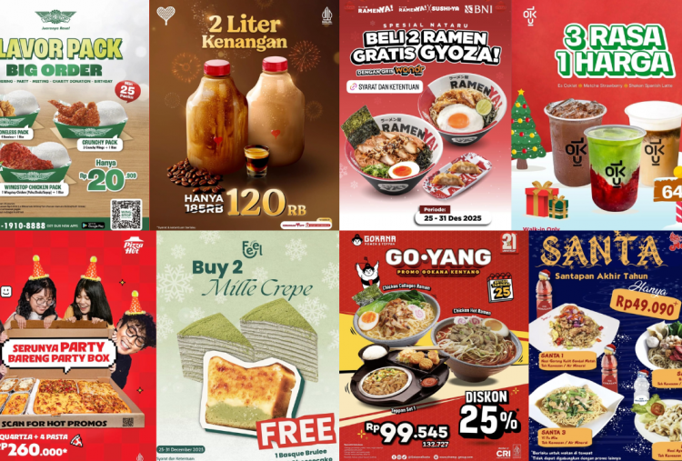 25 Promo Makanan dan Minuman Spesial Natal 2025, Ada Wingstop, JCO, Mixue, hingga Feel Matcha