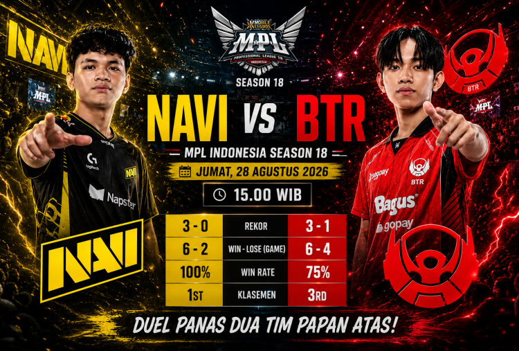 Prediksi BTR vs NAVI di MPL ID S18, Pemuncak Klasemen Hadapi Penantang Serius
