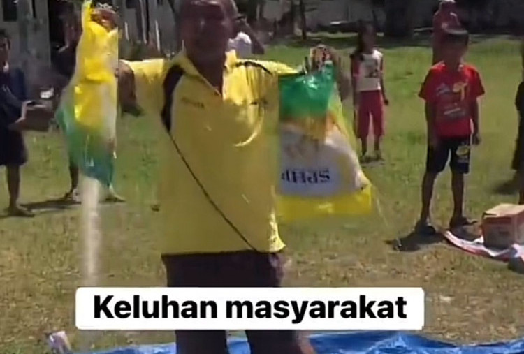 Viral Beras Bantuan Dijatuhkan dari Helikopter di Tapanuli Utara, Tidak Bisa Dimakan