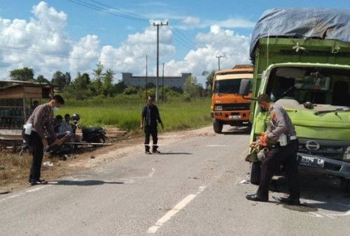 Kecelakaan Adu Kambing Libatkan Pengendara Motor dan Dump Truck di Kobar, Polisi Gelar Olah TKP