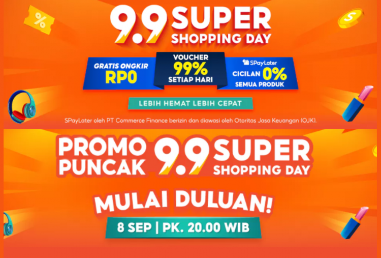 19 Kode Voucher Shopee 9.9 Bulan September 2025, Dapatkan Diskon, Cashback, hingga Gratis Ongkir!