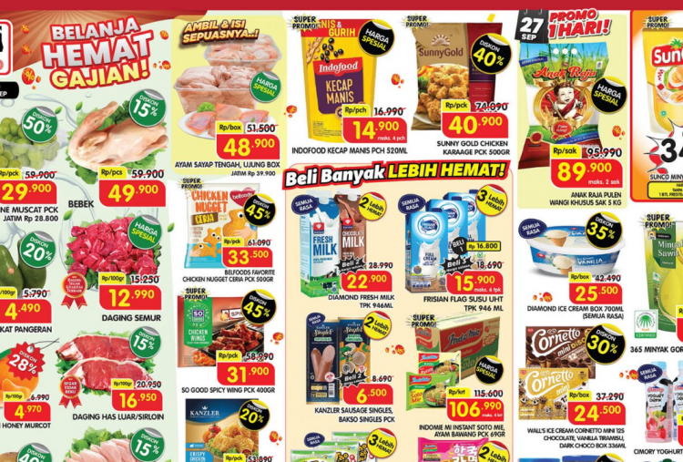 Katalog Promo Superindo Hari ini 27 September 2025, Spesial Akhir Bulan Harga Detergent Cuci Baju Mulai Rp12 Ribuan