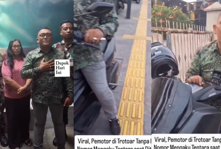 Fakta Pria Ngaku TNI saat Ditegur Naik Motor di Trotoar Depok, Ternyata Warga Biasa, Karyawan Marketing