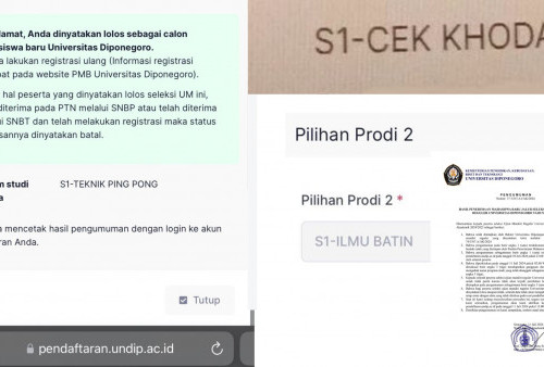 Trending! Web Pengumuman Ujian Mandiri Undip Diretas, Muncul Jurusan S1 Ilmu Batin Hingga Cek Khodam