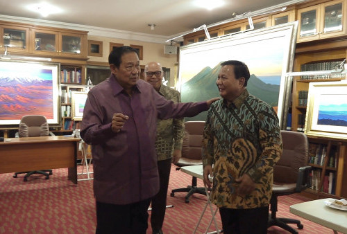 Sowan ke Kediaman SBY di Cikeas, Prabowo: Lebaran Kita datang Ke Senior
