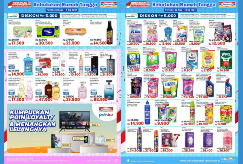 IRT Merapat! Katalog Promo JSM Indomaret Hari ini 1 September 2024, Detergent Pencuci Baju Cuma Rp8 Ribuan Aja Lho