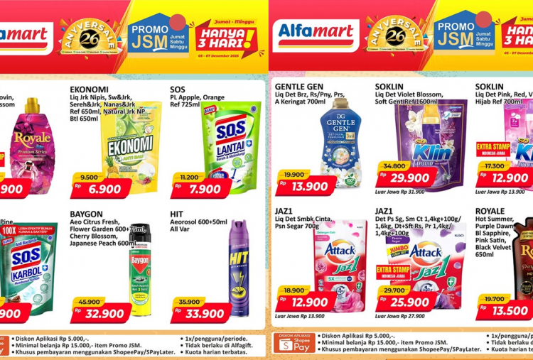 Promo JSM Alfamart Terbaru Hari Ini 6 Desember 2025, Sabun Ekonomi Cuma Rp6 Ribuan!