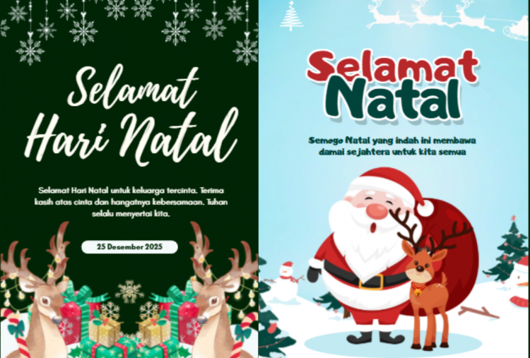 45 Link Poster Natal 2025 Gratis Lengkap Kartu Ucapannya, Cocok Share di IG dan WA