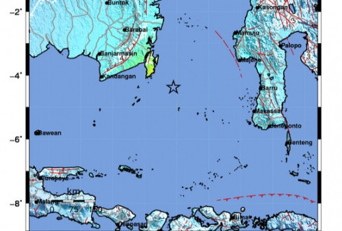 BMKG Catat 2 Kali Gempa Susulan M7,4 di Laut Jawa Tenggara Kalsel